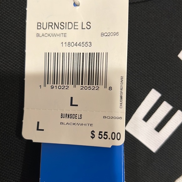 Adidas Black and White long sleeve shirt Large - Picture 5 of 6